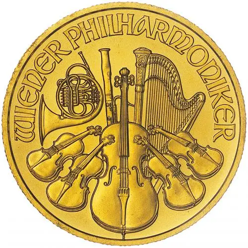 2024 Gold Bullion 0.25 Ounce Philharmonic  Coin Single Austria Austrian Mint reverse