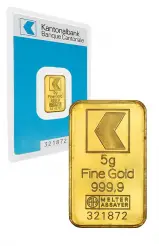 Kantonalbank Swiss 5g Gold Bar Pre-Owned