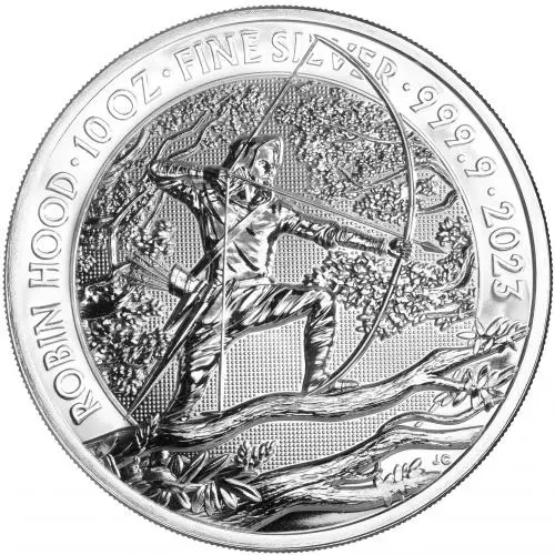 2023 Silver 10 oz Robin Hood Bullion Coin Pre-Owned reverse