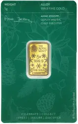 5g Christmas Tree Gold Bullion Bar obverse
