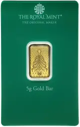 5g Christmas Tree Gold Bullion Bar