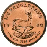Gold Krugerrand 0.5 oz Coin Pre-Owned (Grade C)