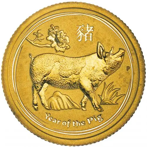 2019 Gold 0.05 Ounce Lunar 'Year of the Pig' Bullion Coin reverse