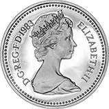 1983 UK Coin £1 Silver Proof Royal Coat of Arms 23370