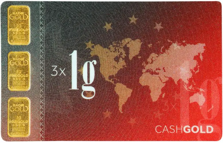 Cash gold  Gold Bullion 3 x  1 gram Minted  Bar In Card Pre-Owned Turkey reverse