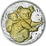 2008 Australian Koala 1 oz Silver Guilded Bullion Coin