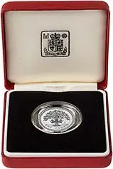 1987 UK Coin £1 Silver Proof English Oak Tree Pound Sterling 21422