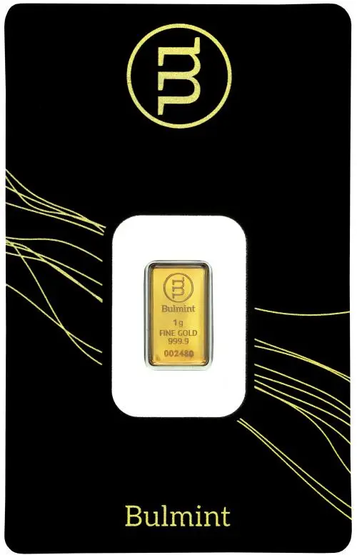 Bulmint 1g Minted Gold Bullion Bar reverse
