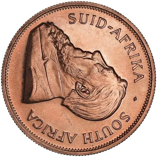 1981 AXIS Not aligned Gold Bullion 1 Ounce Krugerrand  Coin Single South Africa South African Mint obverse chards image crop 1