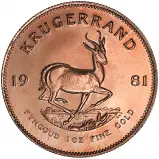 1981 AXIS Misaligned Gold Bullion 1 Ounce Krugerrand  