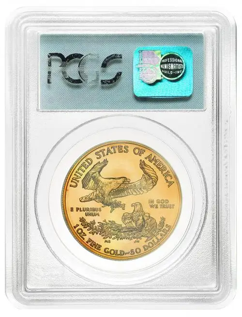 1999 American Gold Eagle 1 oz Graded Coin - PCGS Gem Uncirculated (WTC Ground Zero Recovery) obverse
