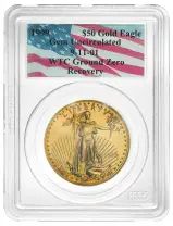 1999 American Gold Eagle 1 oz Graded Coin - PCGS Gem Uncirculated (WTC Ground Zero Recovery)