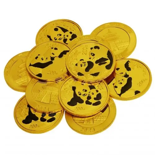 Chinese 15g Panda Gold Coin Best Value (New) reverse dates may vary 1