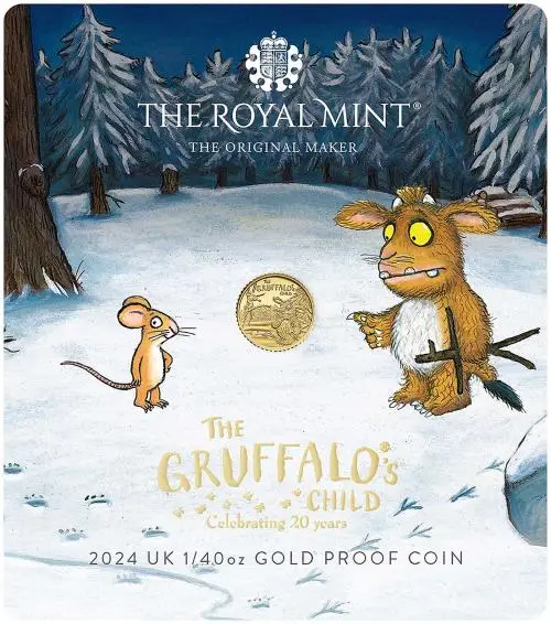 2024 The Gruffalo's Child 1/40 oz Gold Proof Coin reverse display trm crop