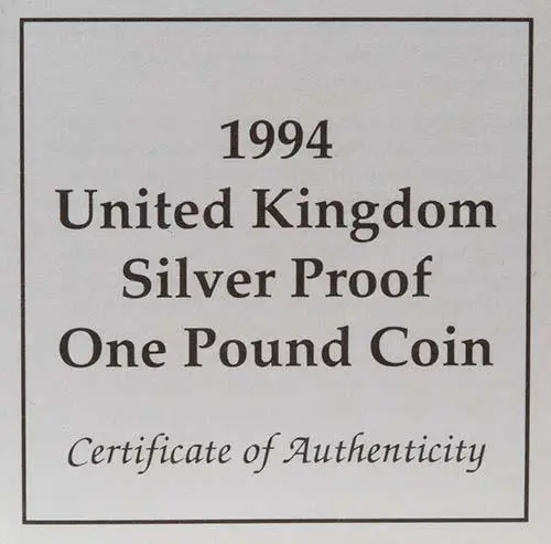 1994 UK Coin £1 Silver Proof Scottish Lion Pound Sterling 23156