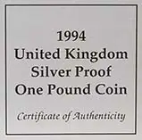 1994 UK Coin £1 Silver Proof Scottish Lion Pound Sterling 23156