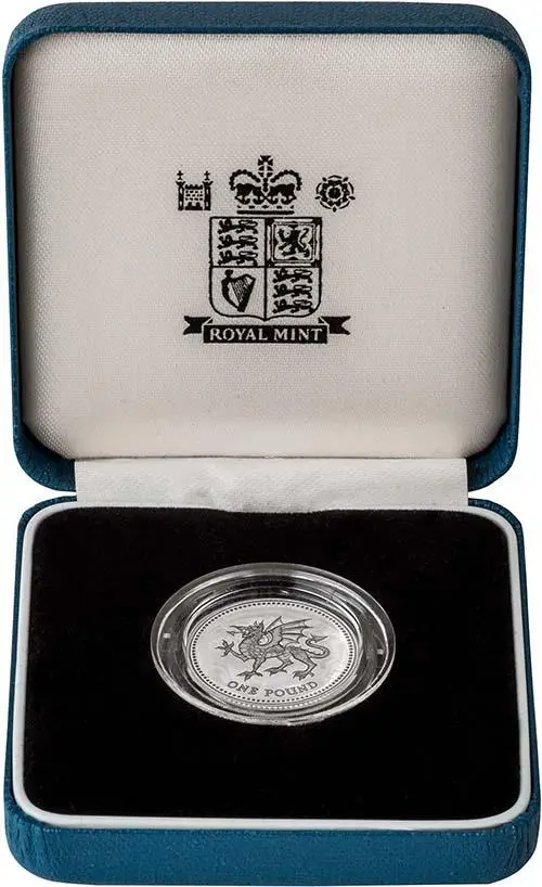 1995 UK Coin £1 Silver Proof Welsh Dragon Pound Sterling 24178