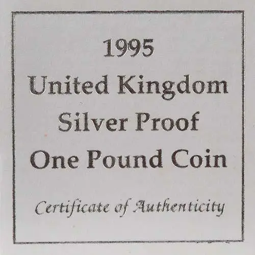 1995 UK Coin £1 Silver Proof Welsh Dragon Pound Sterling 24175