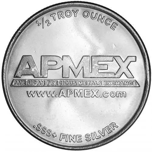 Silver Bullion 0.5 Ounce  Rounds Pre-Owned APMEX obverse chards image crop