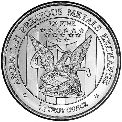 Silver Bullion 0.5 Ounce  Rounds Pre-Owned APMEX reverse chards image crop