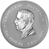 2025 Australian Year of the Snake 2 oz Silver Bullion Coin obverse