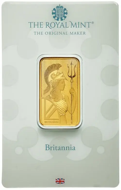 The Royal Mint 20g Britannia Gold Minted Bullion Bar (Pre-Owned) reverse
