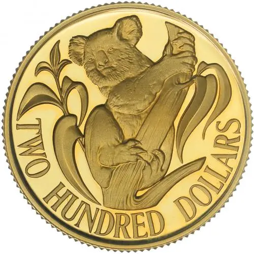 1983 Gold Proof Koala Elizabeth II Australian Dollar $200  Coin Without Box Without Cert Australia Royal Australian Mint reverse