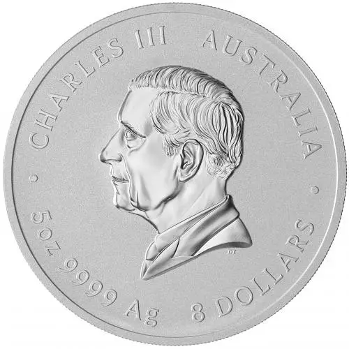 2025 Australian Year of the Snake 5 oz Silver Bullion Coin obverse