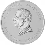 2025 Australian Year of the Snake 5 oz Silver Bullion Coin obverse