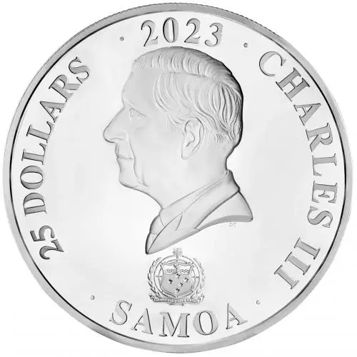 2023 Silver Bullion 1 Kilogram Charles III 100 Years of Disney Pound Sterling $25  Coin Single Samoa obverse 2
