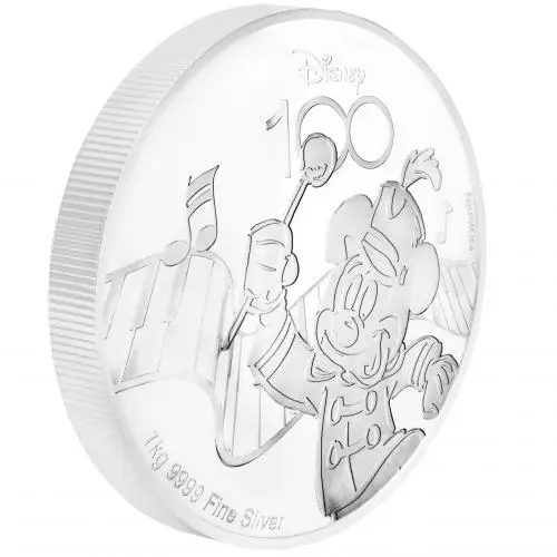 2023 Silver Bullion 1 Kilogram Charles III 100 Years of Disney Pound Sterling $25  Coin Single Samoa reverse