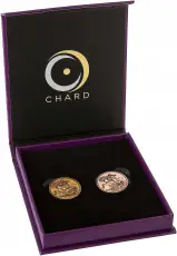 60th Celebration of Chards 1964-2024 Gold Sovereign 2-Coin Set reverse in box display