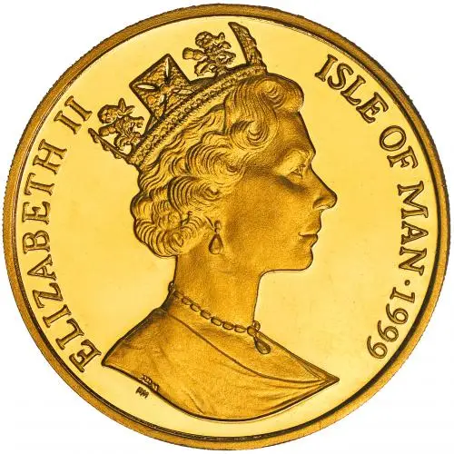 1999 Gold Bullion 1 Ounce Isle of Man Angel Coin obverse