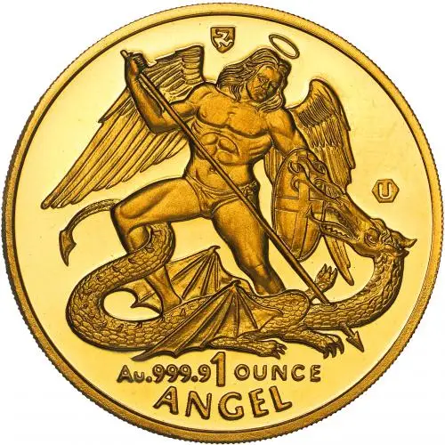 1999 Gold Bullion 1 Ounce Isle of Man Angel Coin reverse
