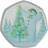 2024 The Snowman Silver Proof 50 Pence Coin (Coloured) reverse chards image