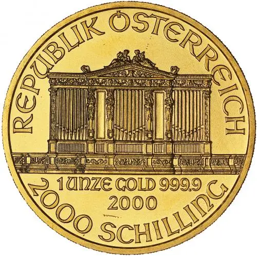 2000 Gold 1 oz Philharmonic Bullion Coin obverse