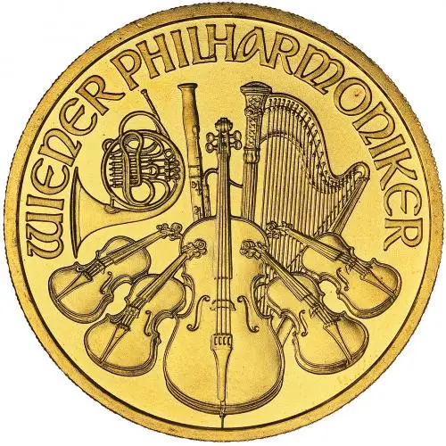 2000 Gold 1 oz Philharmonic Bullion Coin reverse