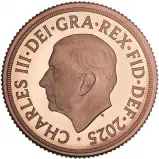 2025 Gold Proof Piedfort Sovereign Coin obverse