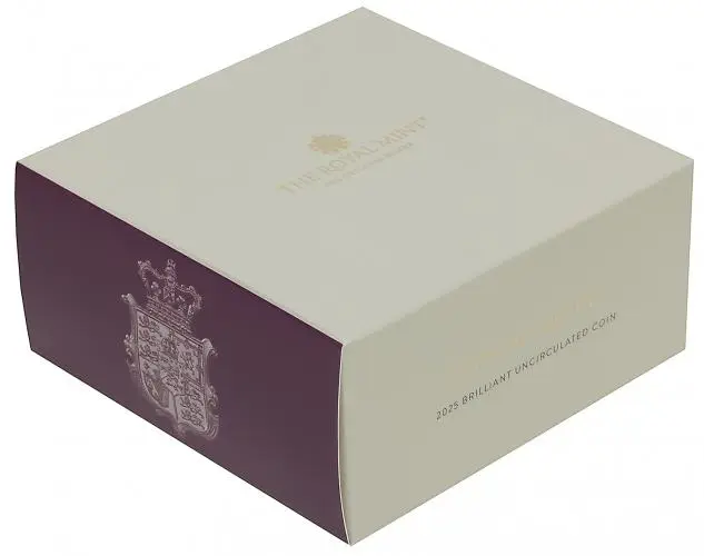 2025 Gold Brilliant Uncirculated Quintuple Sovereign Coin outer box