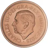 2025 Gold Brilliant Uncirculated Quintuple Sovereign Coin obverse