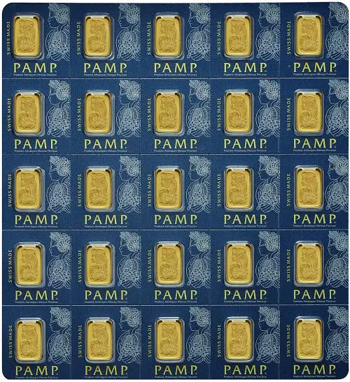 CombiBar Gold Bullion 25 Gram Fortuna  Bar Single Pre-Owned PAMP Suisse reverse