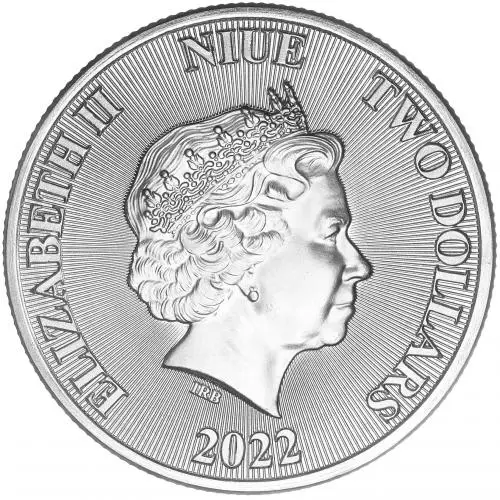 2022 Silver Bullion 1 Ounce Tree Of Life 2 Dollar  Coin Single Niue obverse