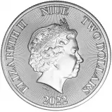2022 Silver Bullion 1 Ounce Tree Of Life 2 Dollar  Coin Single Niue obverse