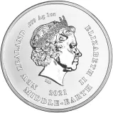 2021 The Lord Of The Rings - Gandalf Silver Bullion 1 Ounce Elizabeth II Fellowship Of The Ring 1 Dollar  Coin Single New Zealand obverse