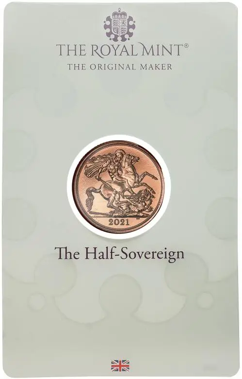 2021 Gold Half Sovereign Bullion Coin - In Sleeve reverse