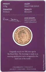 2021 Gold Half Sovereign Bullion Coin - In Sleeve obverse