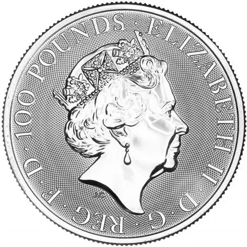 2018 Platinum 1 oz Queen's Beasts 'Red Dragon of Wales' Coin obverse