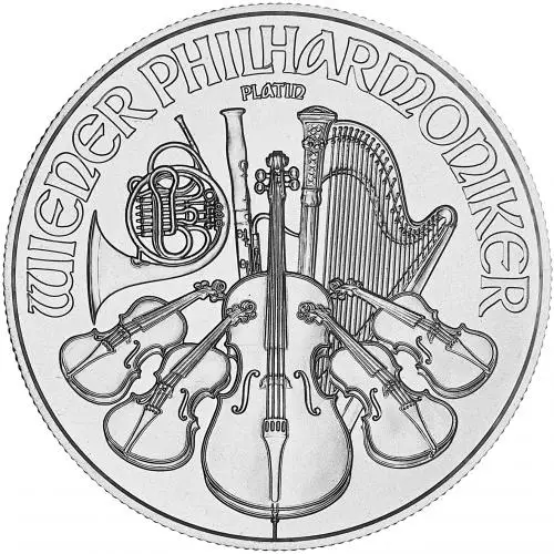2020 Platinum Bullion 1 Ounce Philharmonic  Coin Single Pre-Owned Austria Austrian Mint reverse