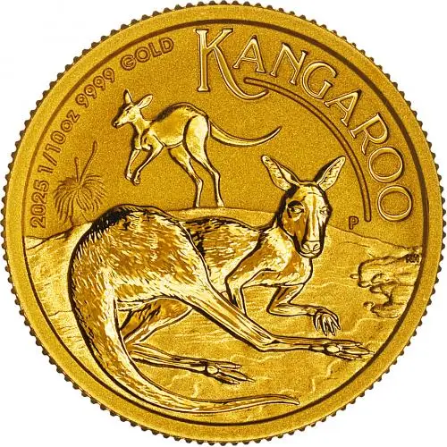 2025 Australian Kangaroo 0.1 oz Gold Nugget Bullion Coin reverse