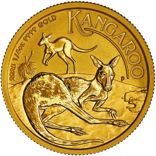 2025 Australian Kangaroo 0.25 oz Gold Nugget Bullion Coin reverse
